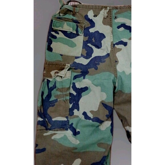 Vintage Military BDU Pants Woodland Camo Men’s Medium 35x32 Cargo Army Style - Picture 7 of 11